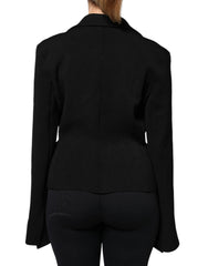 Dolce & Gabbana Schwarzer Blazer aus Viskose mit Einknopfverschluss