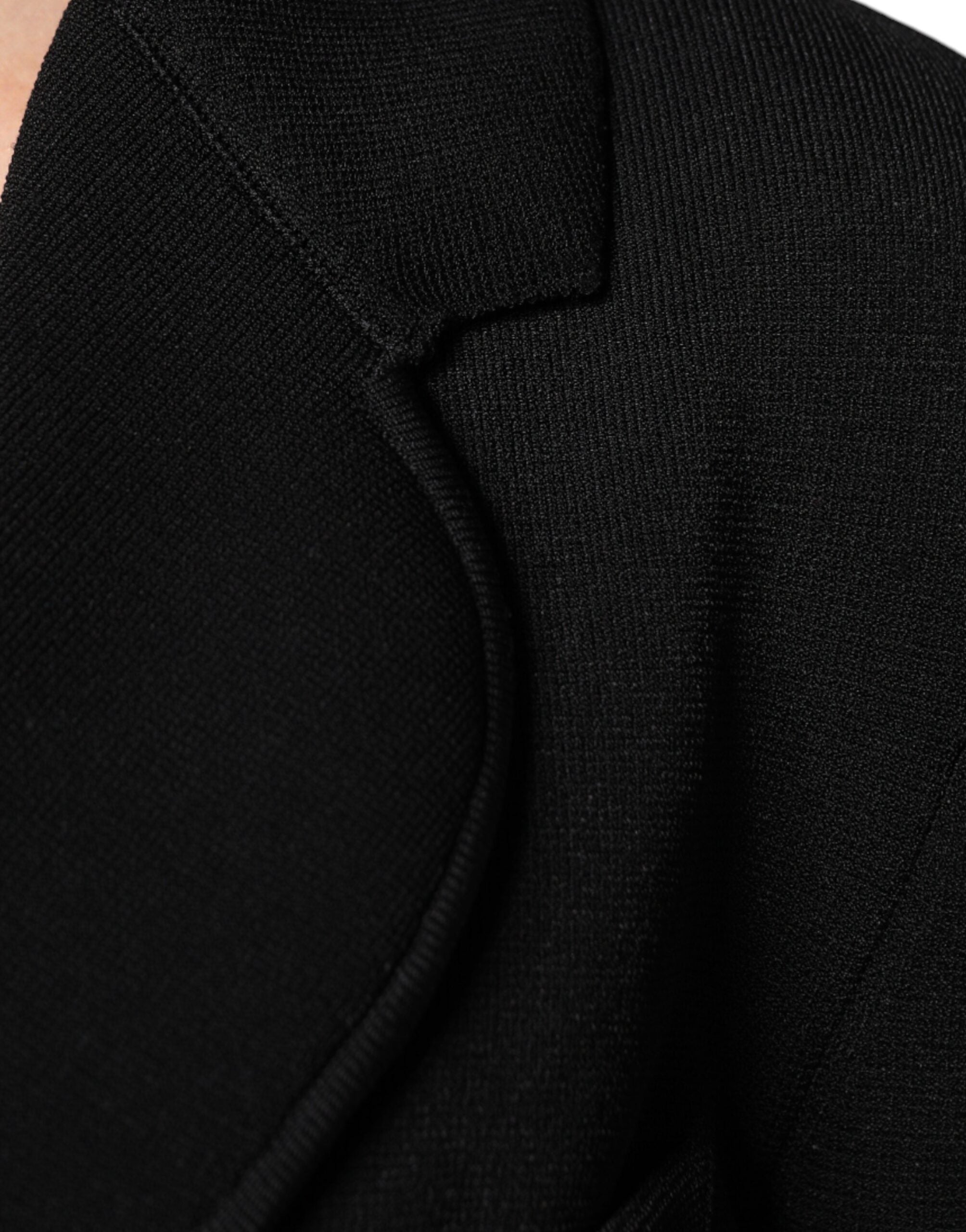 Dolce & Gabbana Schwarzer Blazer aus Viskose mit Einknopfverschluss