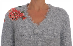 Dolce & Gabbana Zilveren Vest met Bloemenapplicatie Trui