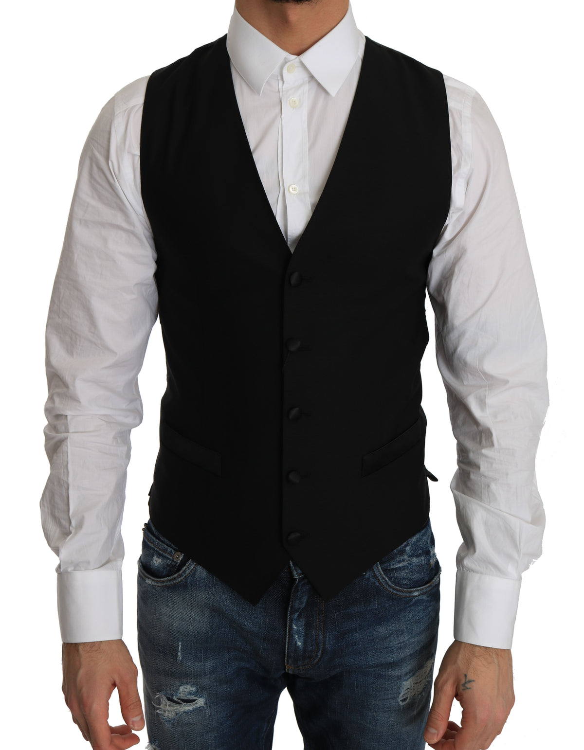 Dolce & Gabbana Schwarze Weste aus Wolle