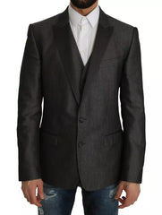 Dolce & Gabbana Grijs MARTINI 2-Delig Gilet Jasje Blazer