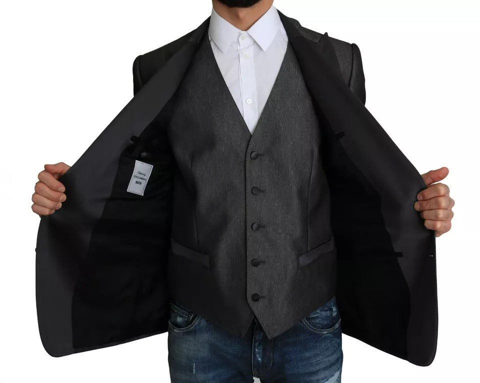 Dolce & Gabbana Grijs MARTINI 2-Delig Gilet Jasje Blazer