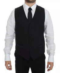 Dolce & Gabbana Schwarzes Gilet aus Wolle und Seide