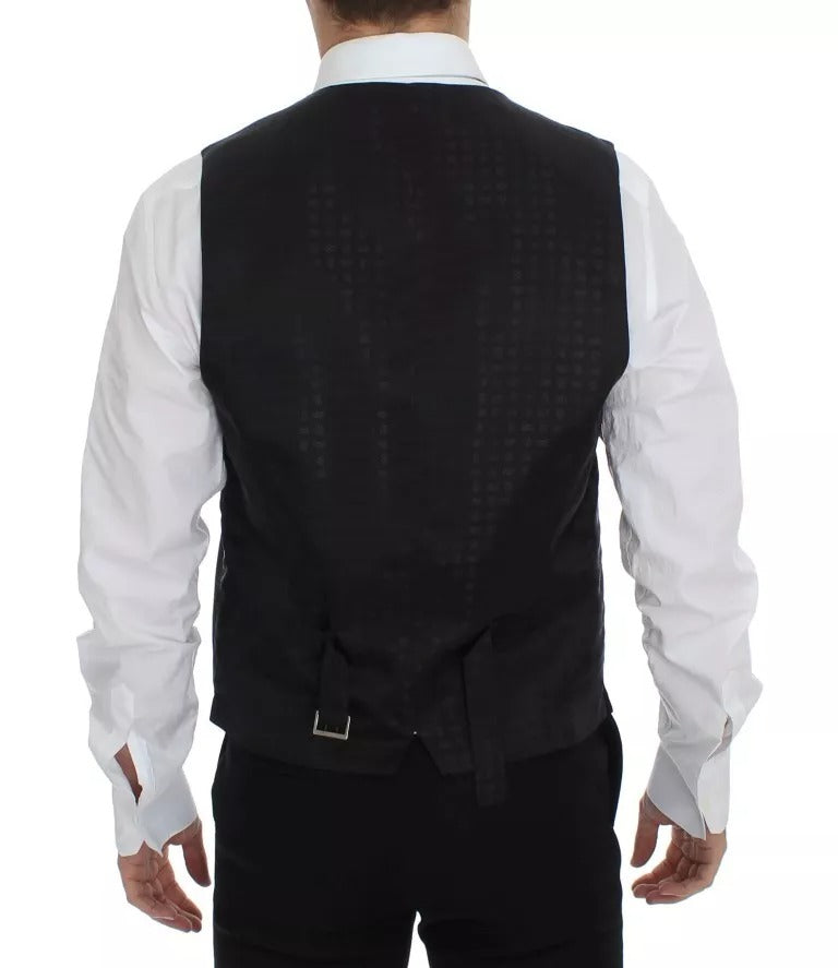 Dolce & Gabbana Schwarzes Gilet aus Wolle und Seide
