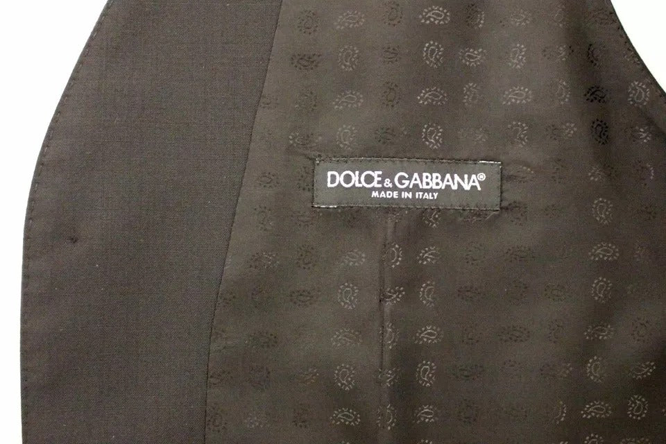 Dolce & Gabbana Schwarzes Gilet aus Wolle und Seide