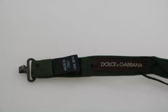 Dolce & Gabbana Grüne Gepunktete Seiden-Querbinder zum Einstellen
