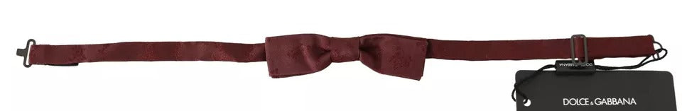 Dolce & Gabbana Bordeaux Seiden-Blumen-Faille Verstellbare Fliege