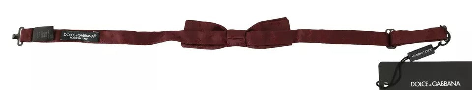Dolce & Gabbana Bordeaux Seiden-Blumen-Faille Verstellbare Fliege