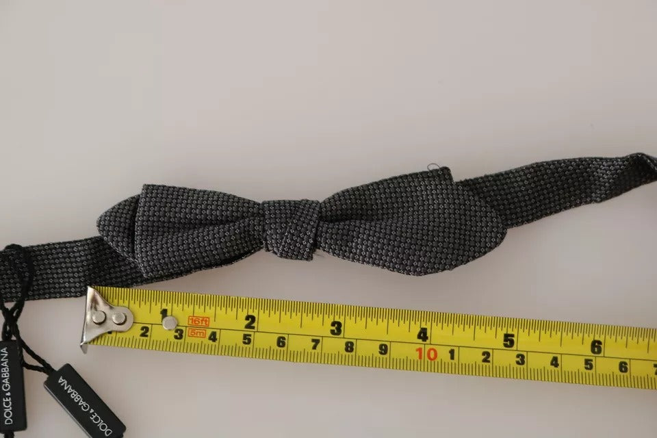 Dolce & Gabbana Grijs Zijden Herenstrikdas met Patroon
