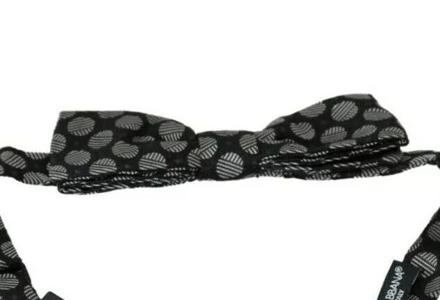 Dolce & Gabbana Schwarze Seide Kreise Herren Krawatte Fliege