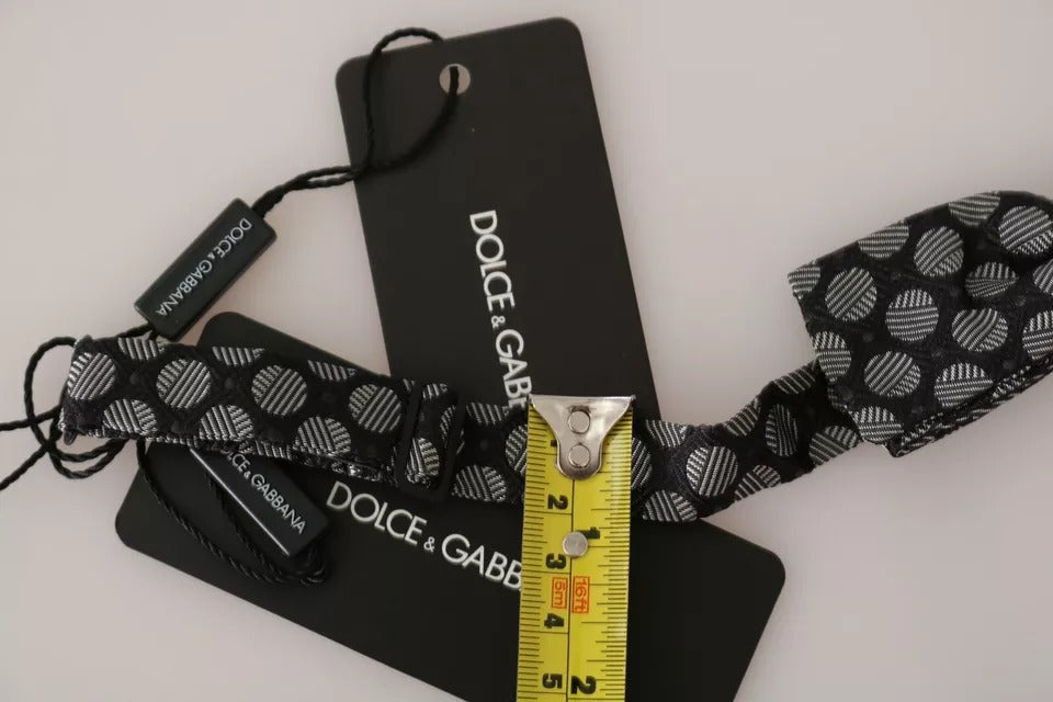 Dolce & Gabbana Schwarze Seide Kreise Herren Krawatte Fliege