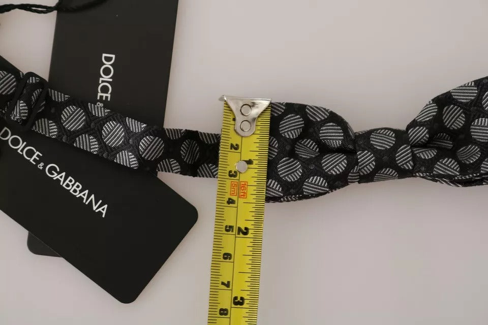 Dolce & Gabbana Schwarze Seide Kreise Herren Krawatte Fliege