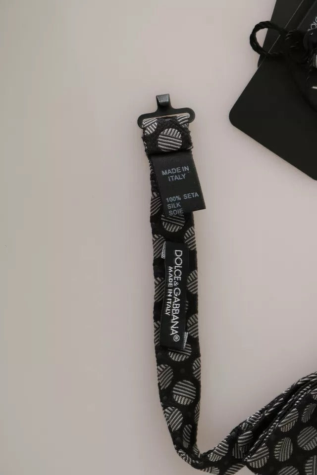 Dolce & Gabbana Schwarze Seide Kreise Herren Krawatte Fliege