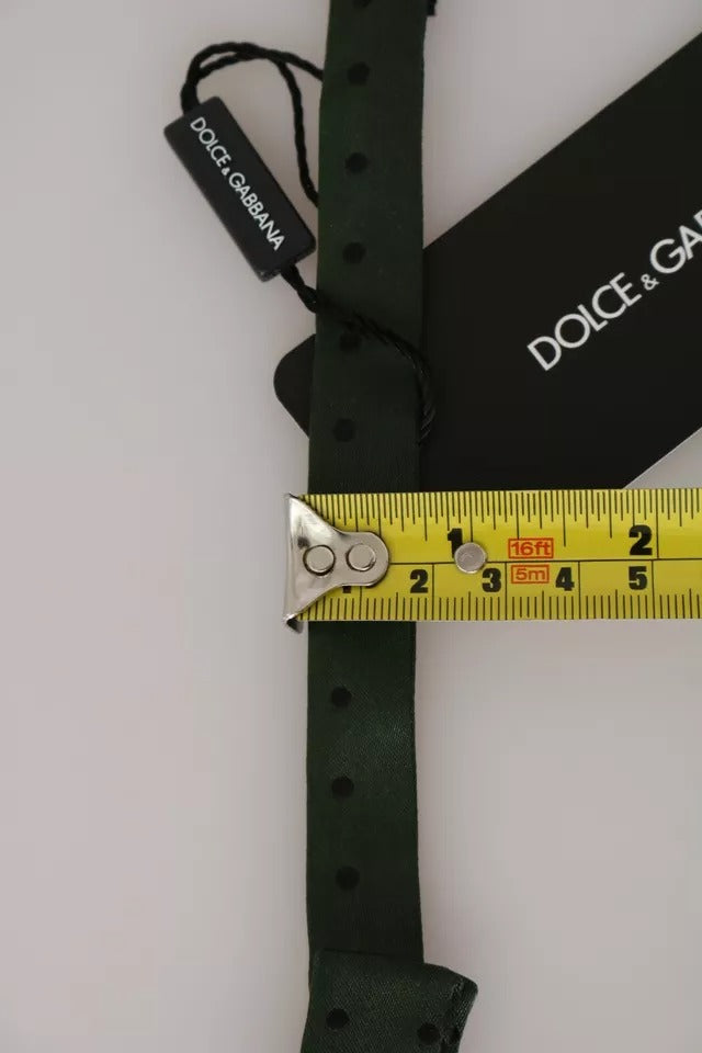 Dolce & Gabbana Grüne Seidene Herren Krawatte Fliege mit Punkten