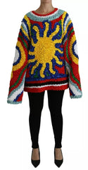 Dolce & Gabbana Mehrfarbiges Sun Ruffled Top Bluse Pullover
