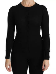 Dolce & Gabbana Zwart Langmouw Topje Blouse Top van Scheerwol