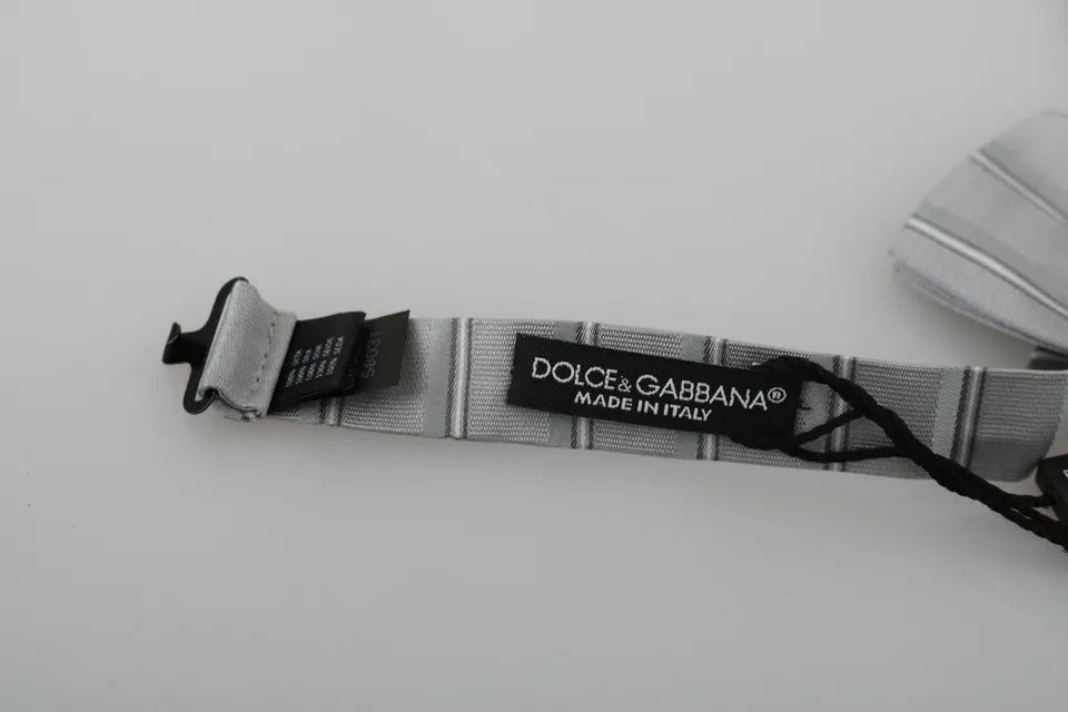 Dolce & Gabbana Lichtgrijze Voering Verstelbare Nek Vlinderstrik