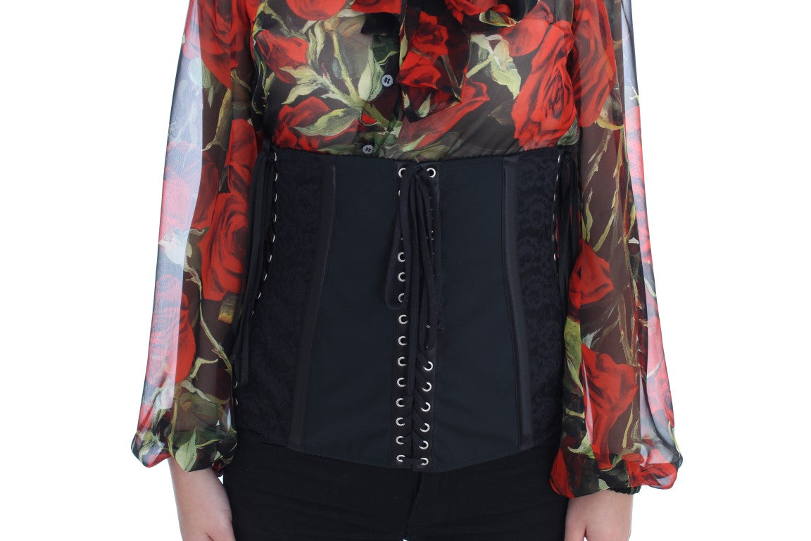 Dolce & Gabbana Zwarte Elastische Korsetriem