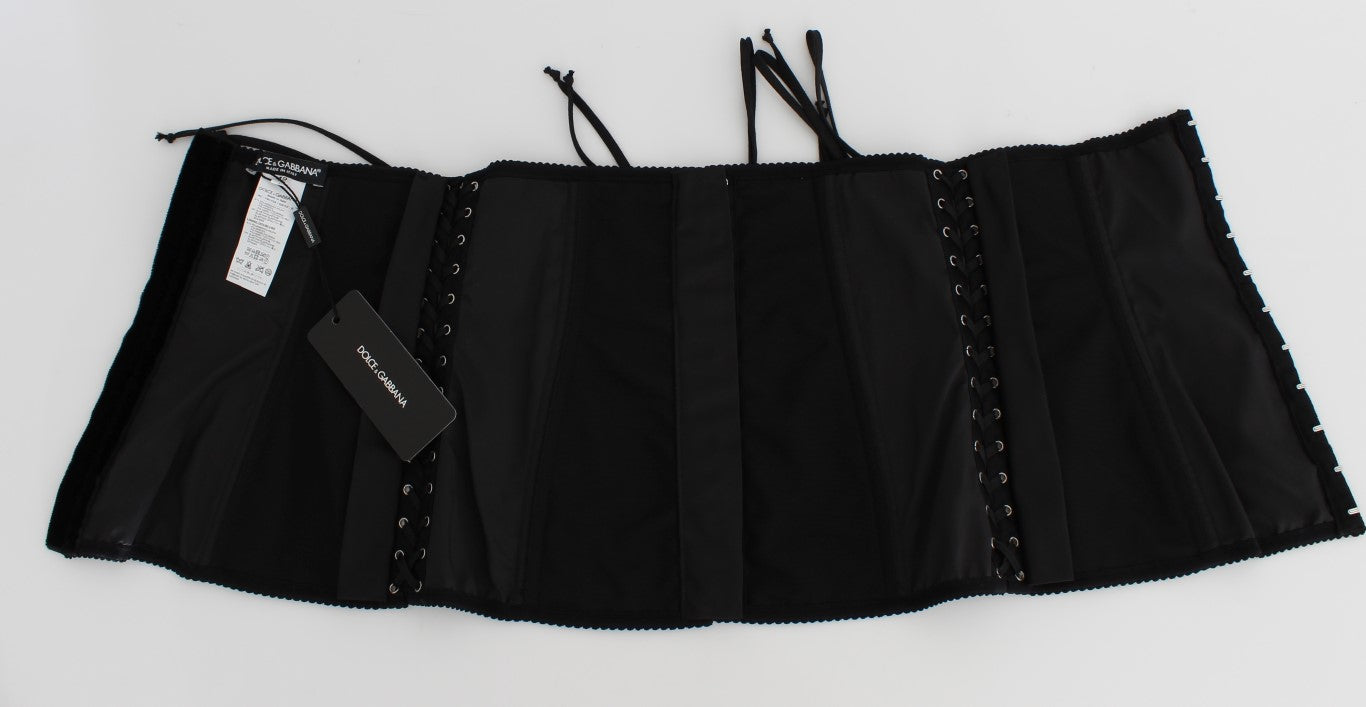 Dolce & Gabbana Zwarte Elastische Korsetriem