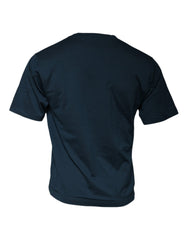 Dolce & Gabbana Blaues Logo Rundhals Kurzarm-T-Shirt