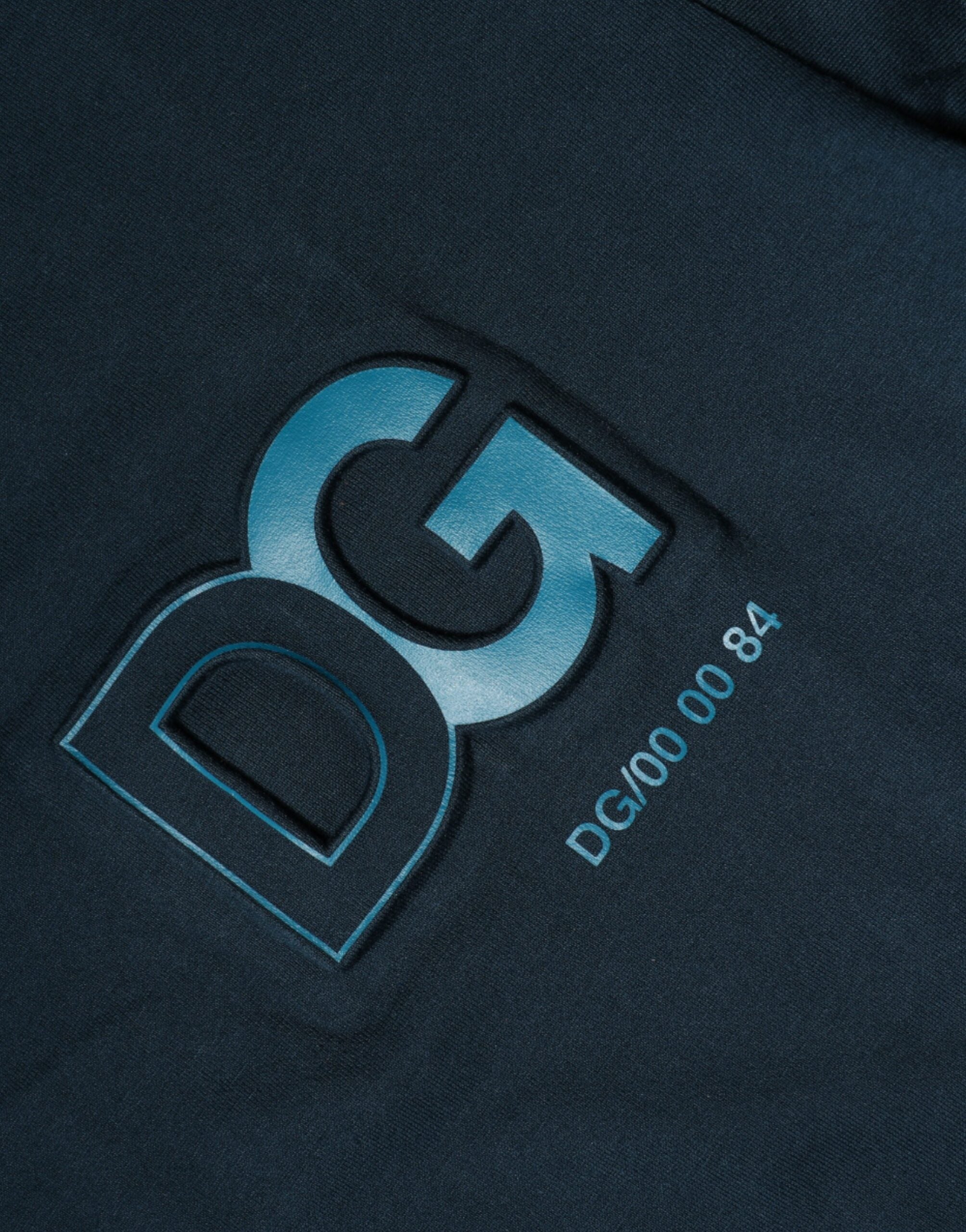Dolce & Gabbana Blaues Logo Rundhals Kurzarm-T-Shirt