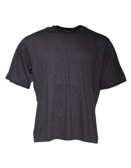 Dolce & Gabbana Dunkelgraues Rundhals-T-Shirt mit kurzen Ärmeln