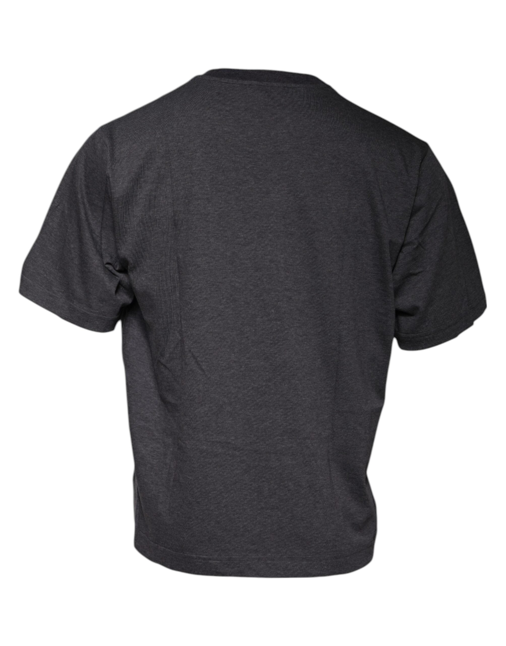 Dolce & Gabbana Dunkelgraues Rundhals-T-Shirt mit kurzen Ärmeln