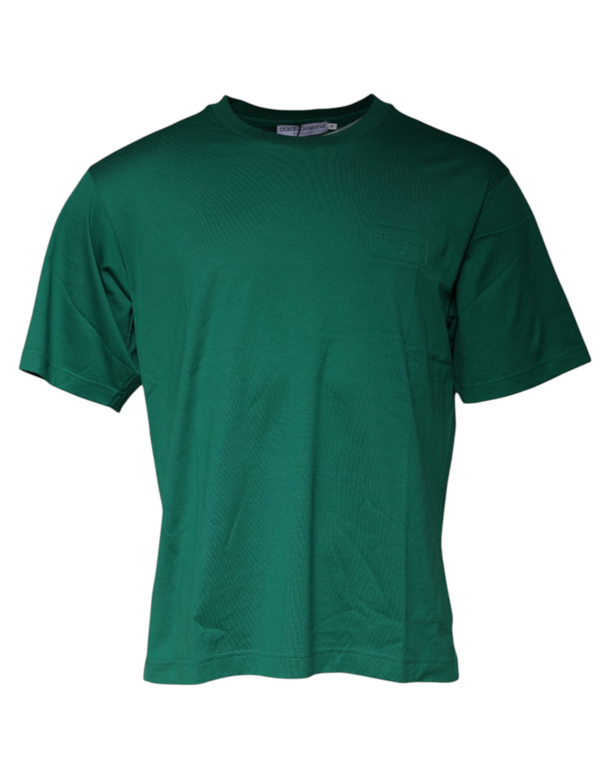 Dolce & Gabbana Grünes Logo Rundhals Kurzarm T-Shirt