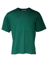 Dolce & Gabbana Grünes Logo Rundhals Kurzarm T-Shirt