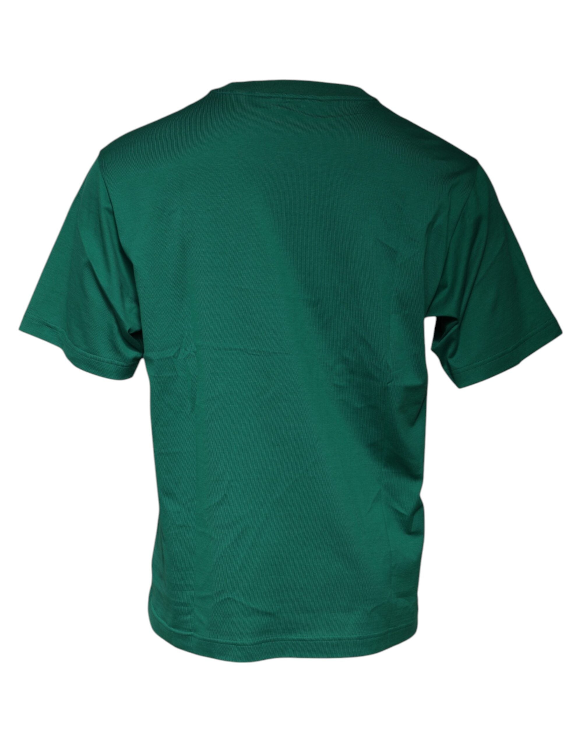 Dolce & Gabbana Grünes Logo Rundhals Kurzarm T-Shirt