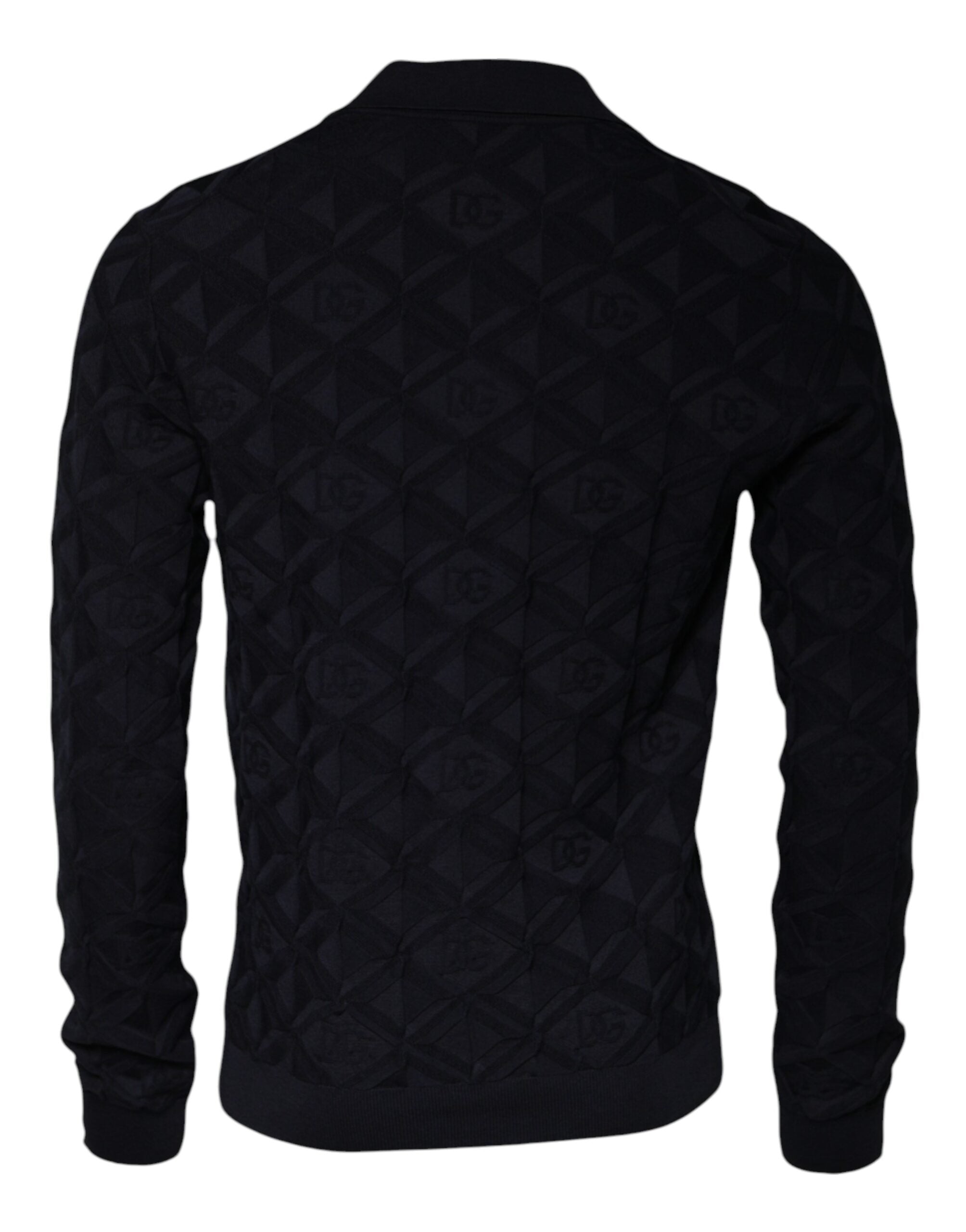 Dolce & Gabbana Schwarzer Herren-Cardigan aus Seide mit Rundhalsausschnitt