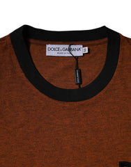Dolce & Gabbana Bruin DG Logo Polyester T-shirt met Ronde Hals