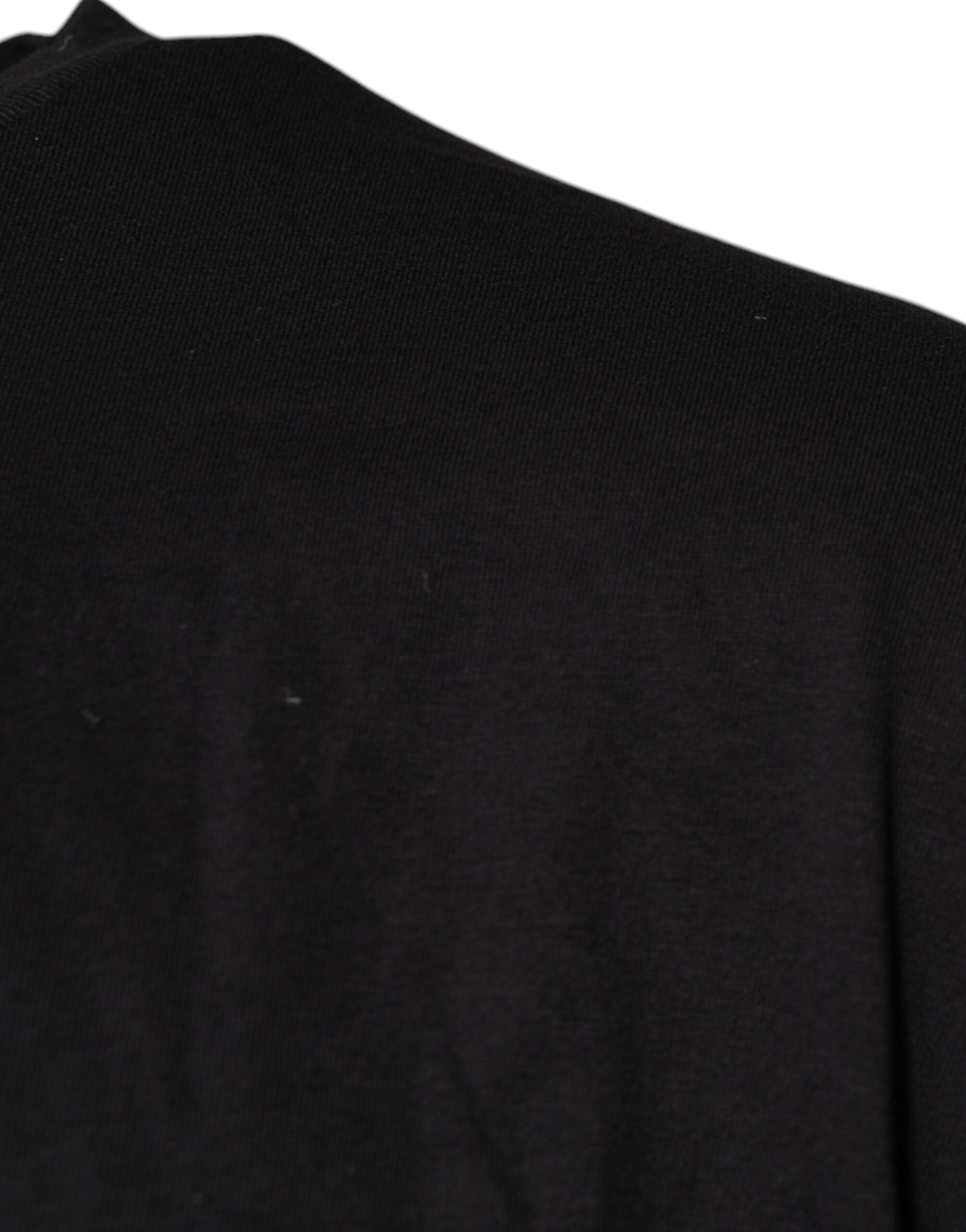 Dolce & Gabbana Schwarzes Baumwoll-T-Shirt mit Logo-Print und Rundhalsausschnitt