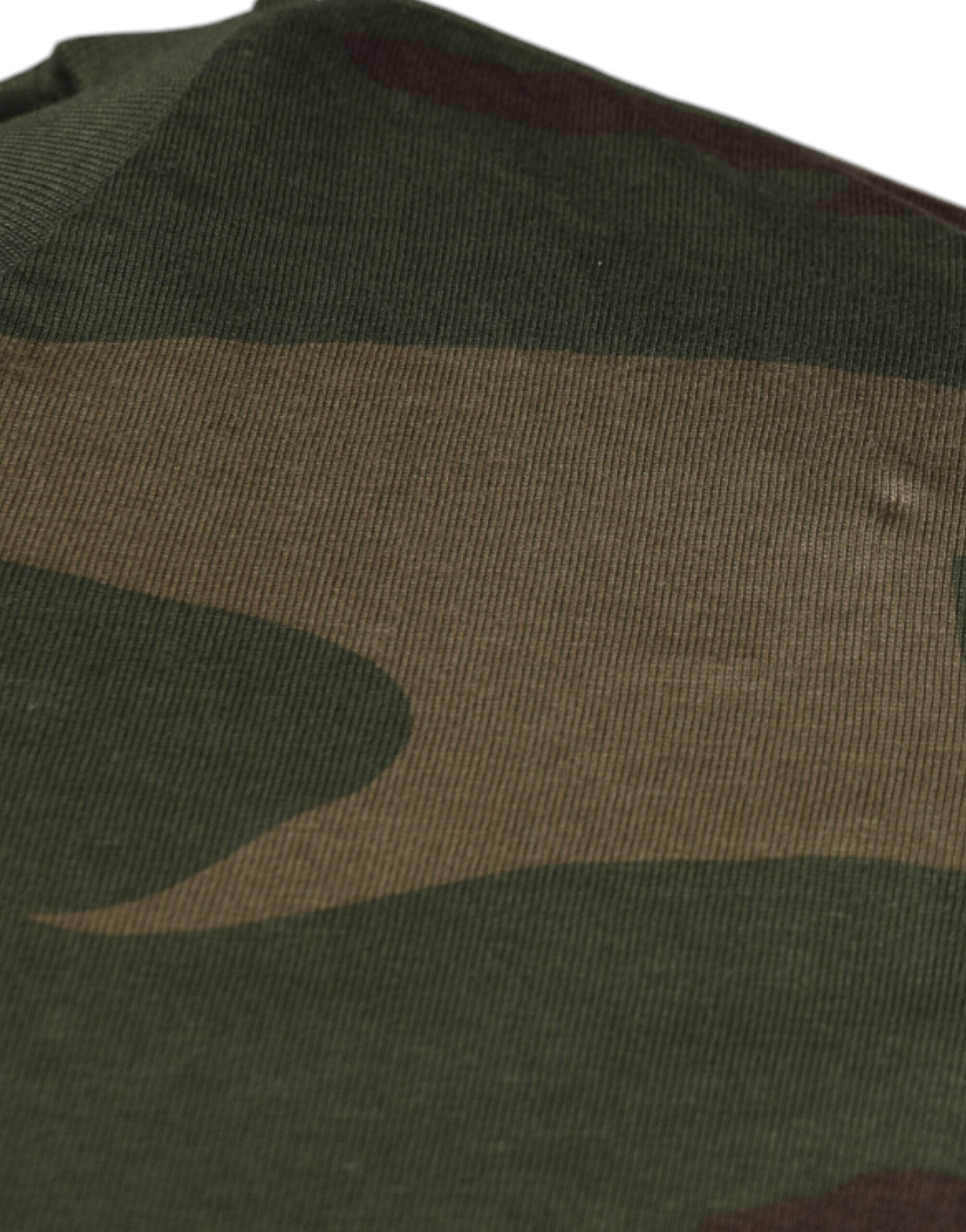Dolce & Gabbana Baumwoll-T-Shirt mit Rundhalsausschnitt und mehrfarbigem Camouflage-Muster