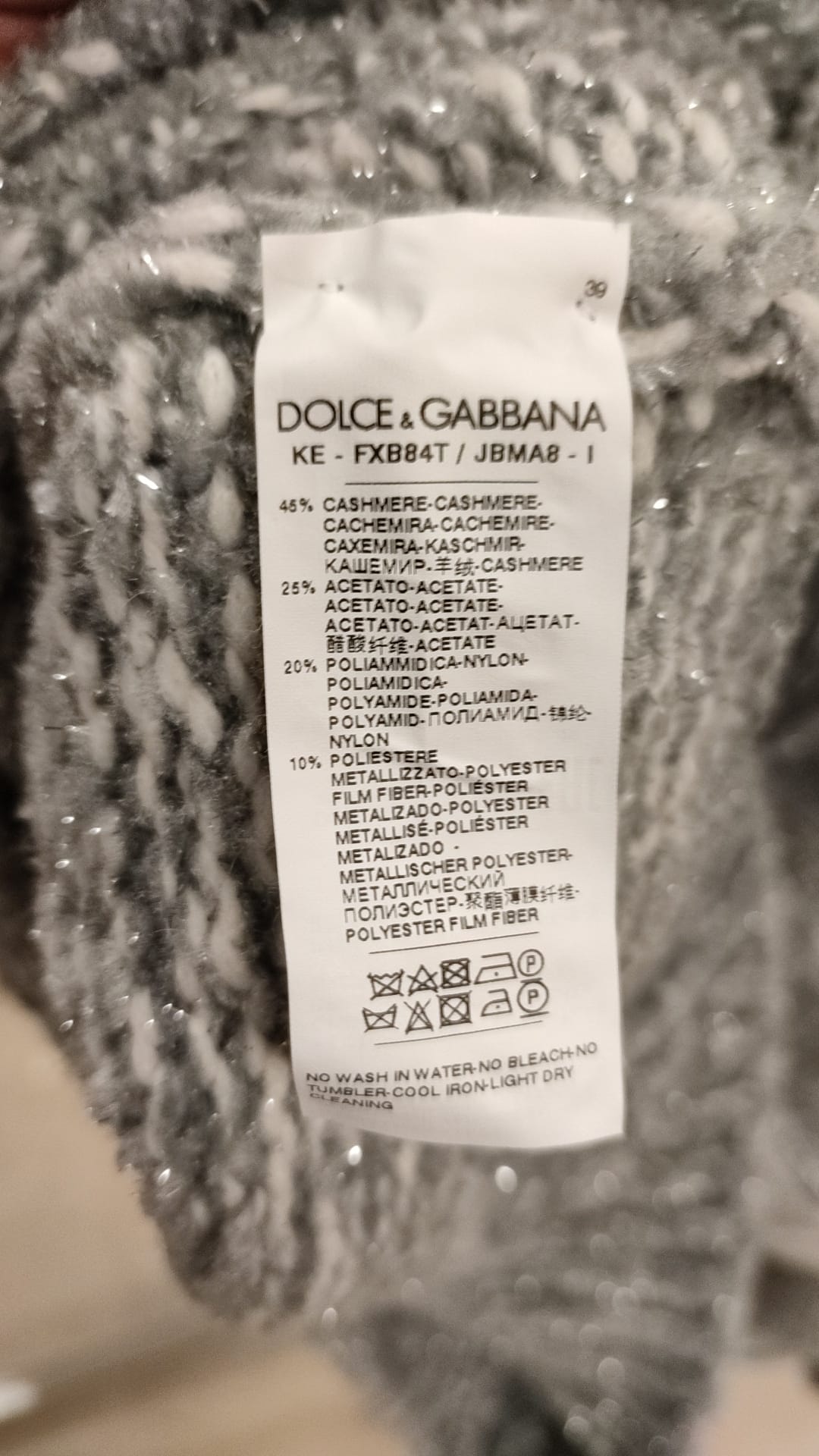Dolce & Gabbana Grauer Kaschmir Rollkragenpullover