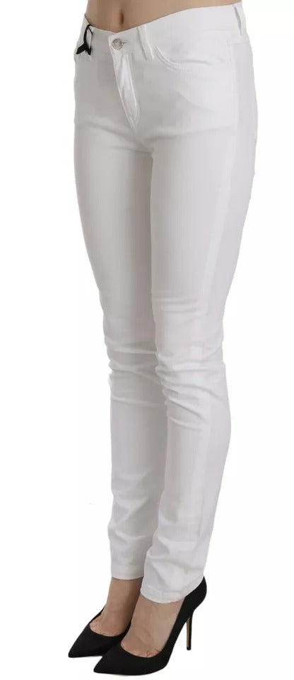 Dolce & Gabbana Weiße Skinny Jeans mit Kristallverzierung