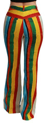 Dolce & Gabbana Multicolor Uitlopende Riga Pittorica Broek
