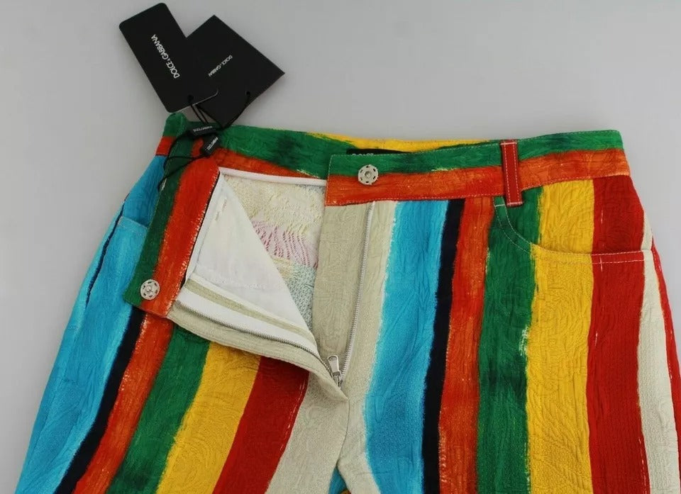 Dolce & Gabbana Multicolor Uitlopende Riga Pittorica Broek