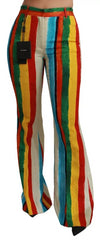 Dolce & Gabbana Multicolor Uitlopende Riga Pittorica Broek