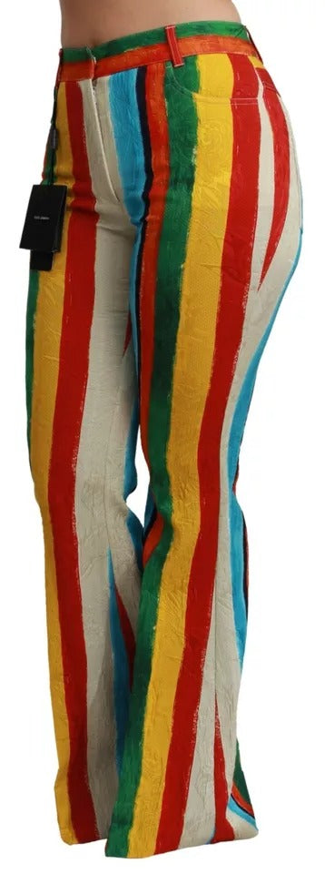 Dolce & Gabbana Multicolor Uitlopende Riga Pittorica Broek