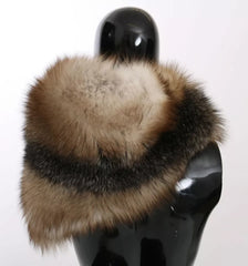 Dolce &amp; Gabbana Brauner Fuchsschwanz-Pelzschal-Halswickel-Kragenschal