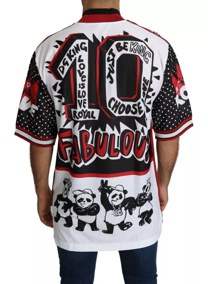 Dolce & Gabbana Wit Koningspanda Polyester T-shirt Top