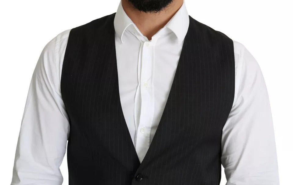 Dolce & Gabbana Schwarze Herren Formelle STAFF Anzugsweste Weste