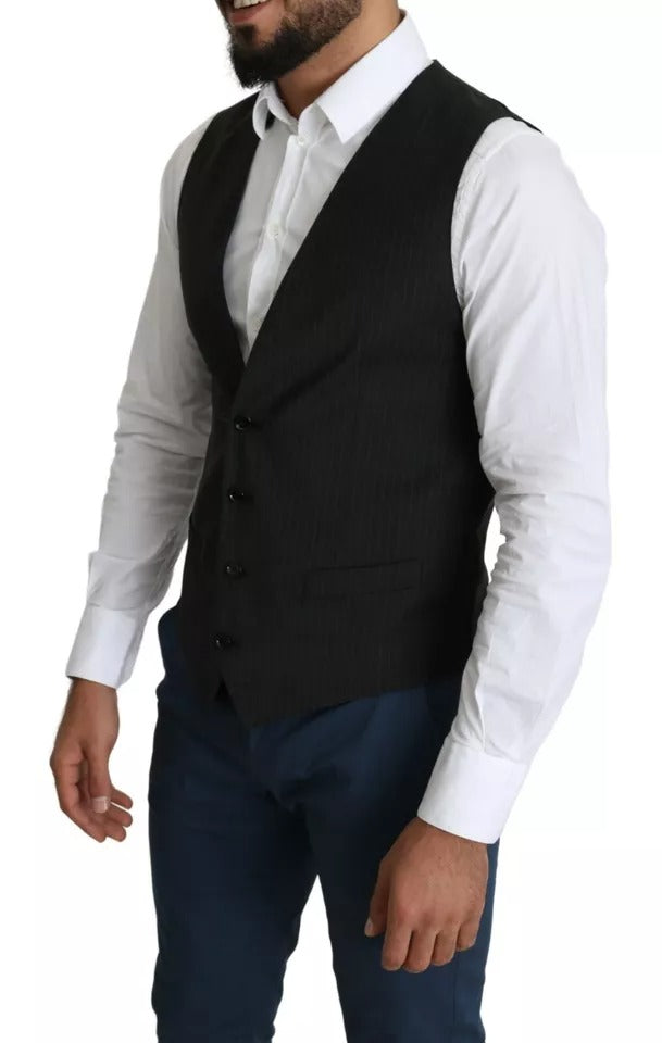 Dolce & Gabbana Schwarze Herren Formelle STAFF Anzugsweste Weste