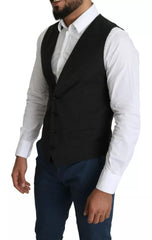 Dolce & Gabbana Schwarze Herren Formelle STAFF Anzugsweste Weste