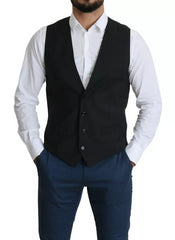 Dolce & Gabbana Schwarze Herren Formelle STAFF Anzugsweste Weste
