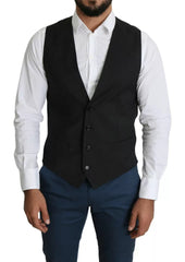 Dolce & Gabbana Schwarze Herren Formelle STAFF Anzugsweste Weste
