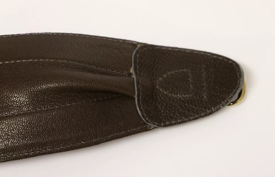 Dolce & Gabbana Bruine D&G Leren Linnen Logo Riem