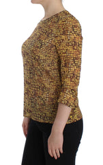 Dolce & Gabbana Zijden Blouse T-shirt met Veelkleurige Mozaïekprint