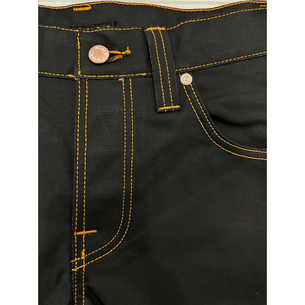Nudie Jeans Schwarze Baumwoll-Herrenjeans